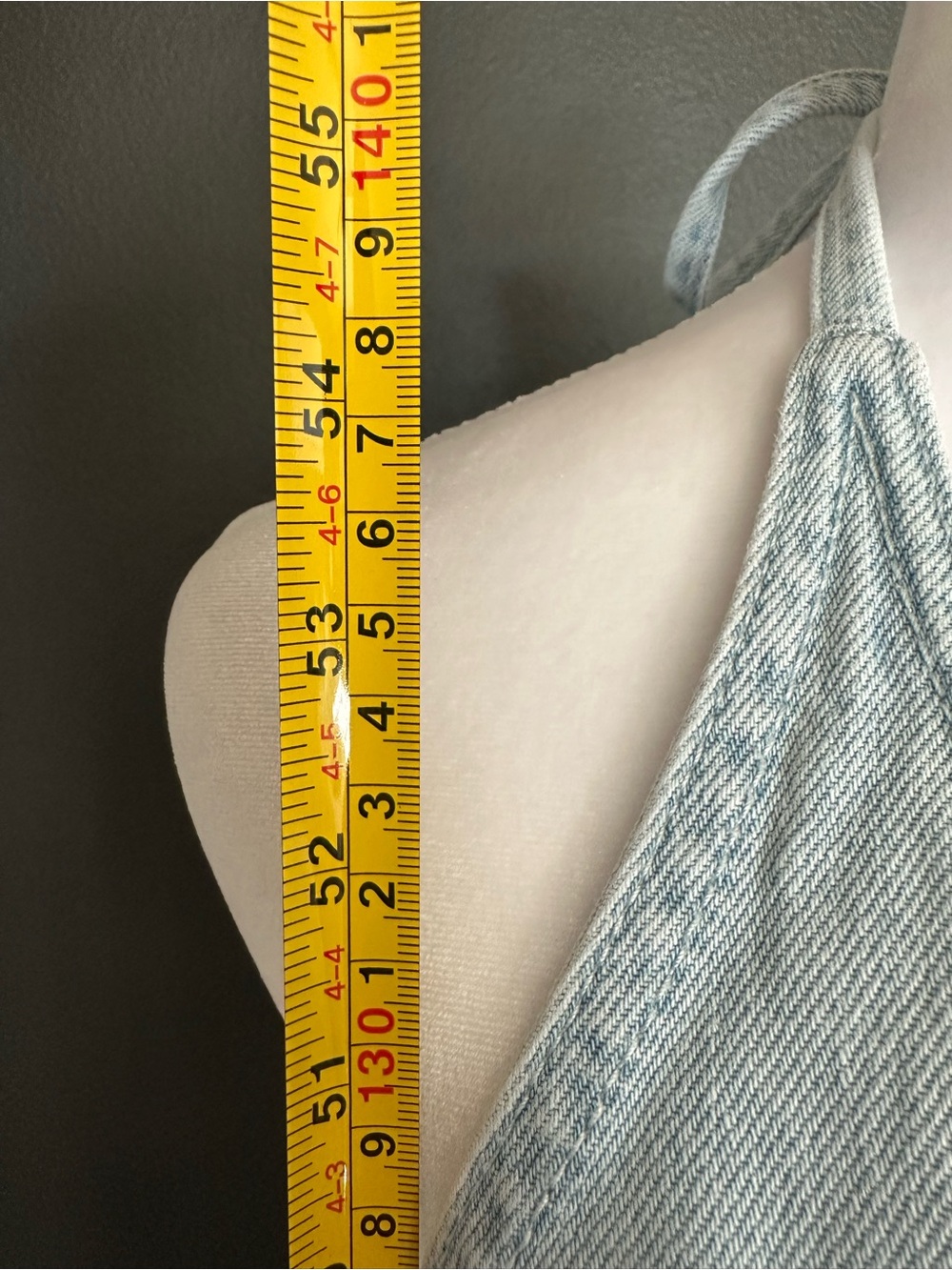 Universal Thread Light Wash Denim Halter Maxi Dress Open Back Pockets Size 12 - Picture 9 of 12